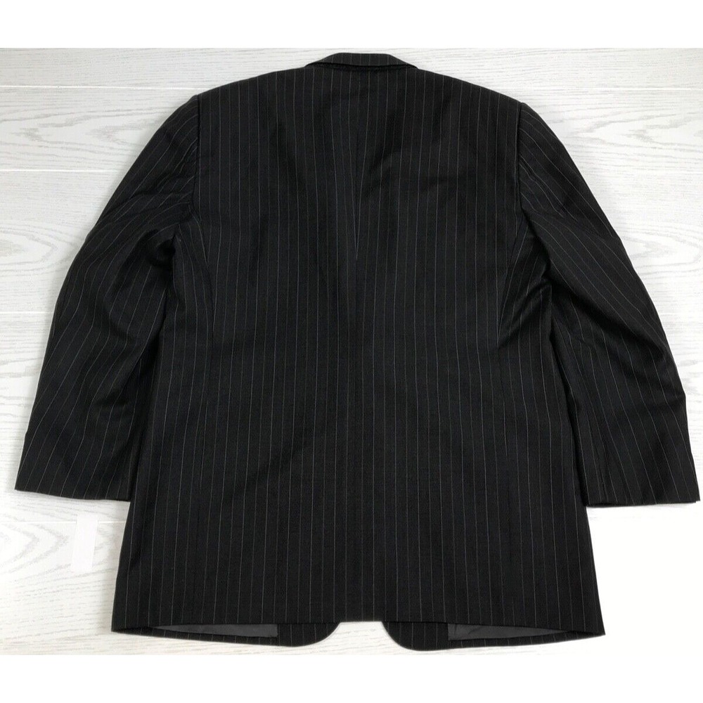 Ermenegildo Zegna Pin Striped Jacket Men 44R Wool Dark Gray Neiman Marcus Blazer